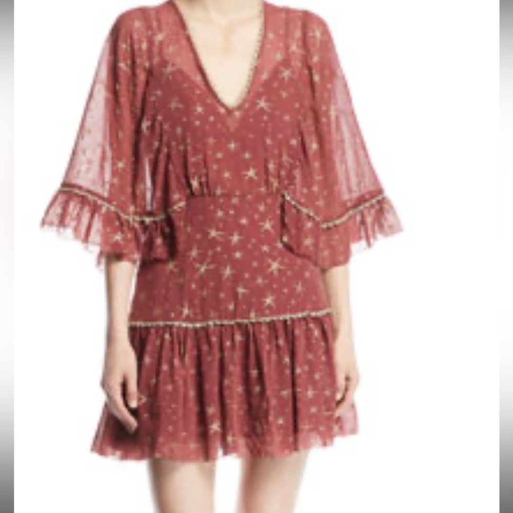 La Maison Talulah gold and brown dress